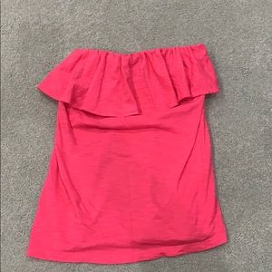 Lilly Pulitzer Strapless Ruffle Shirt